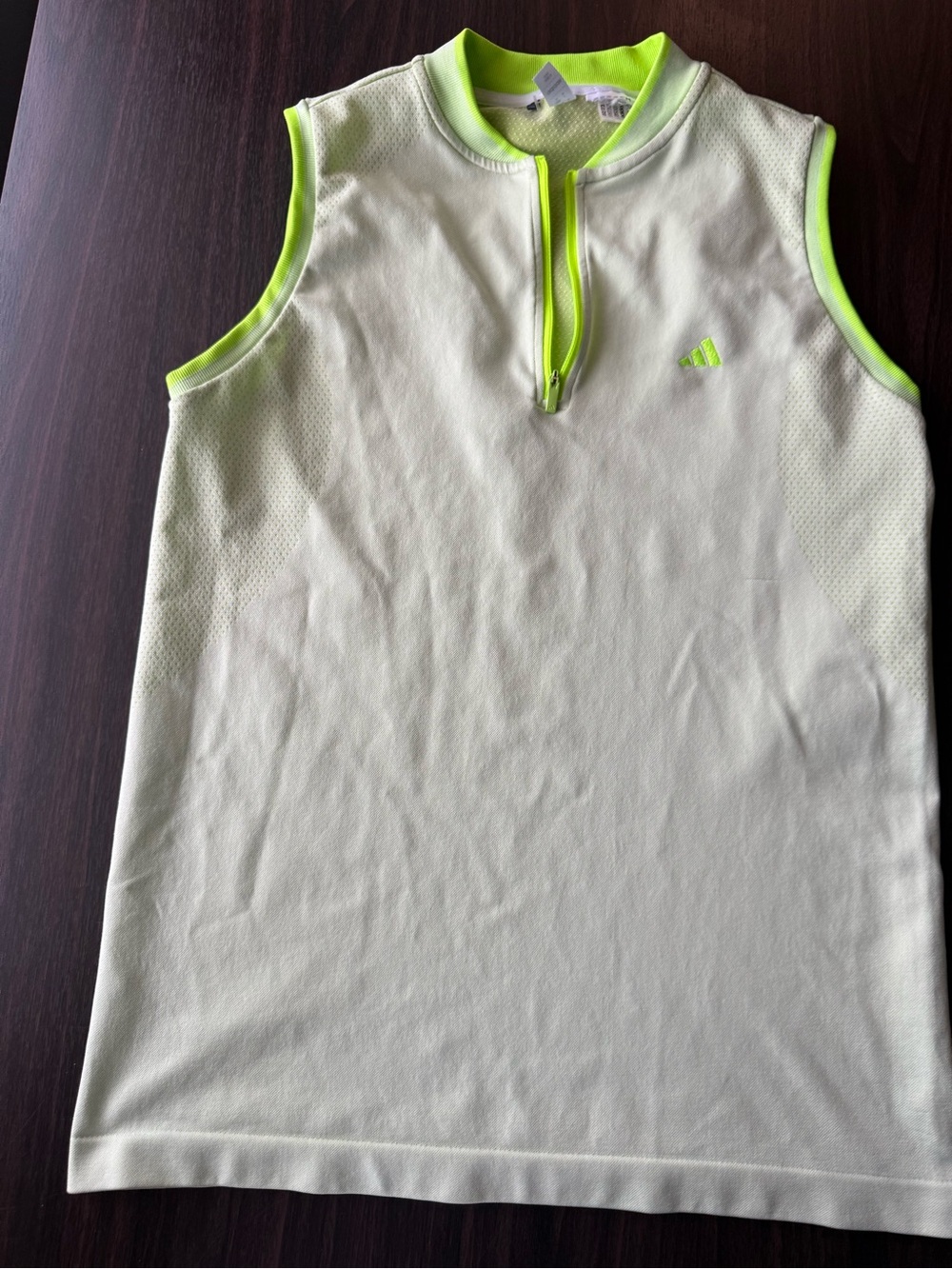 adidas Tank Top with Neon Lime Trim and Zip